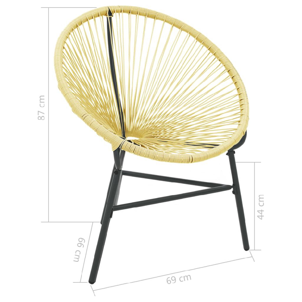 Durant Poly Rattan Garden Moon Chair In Beige