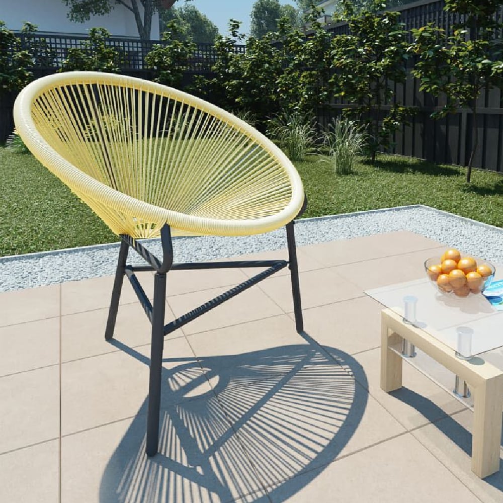 Durant Poly Rattan Garden Moon Chair In Beige