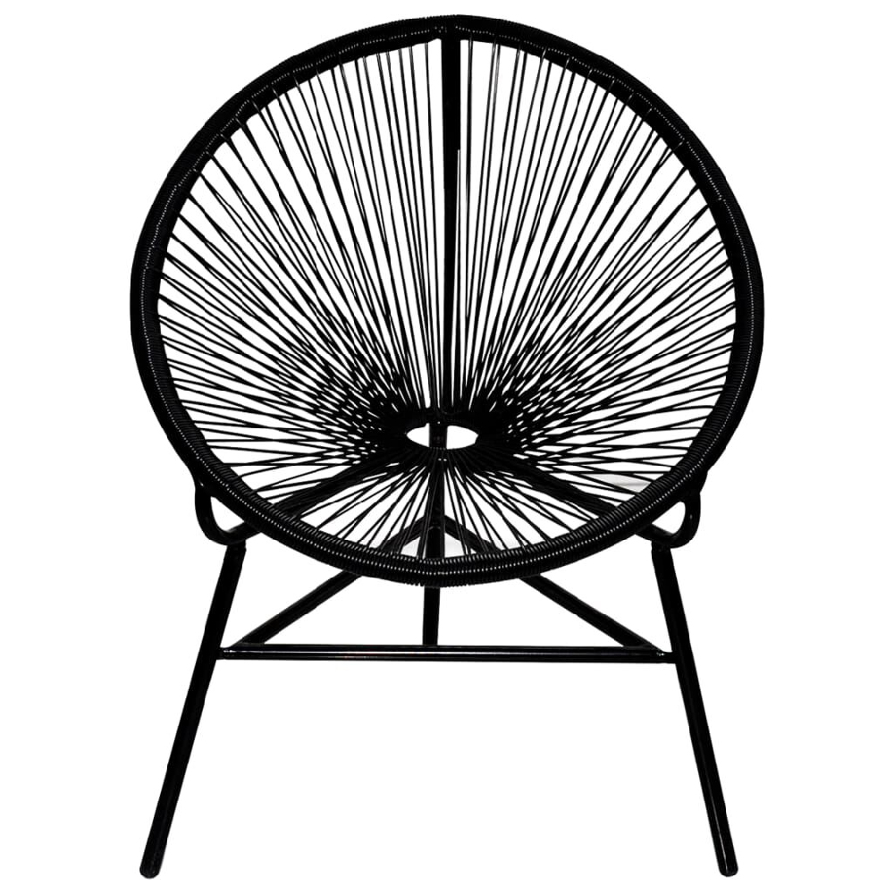 Durant Poly Rattan Garden Moon Chair In Black