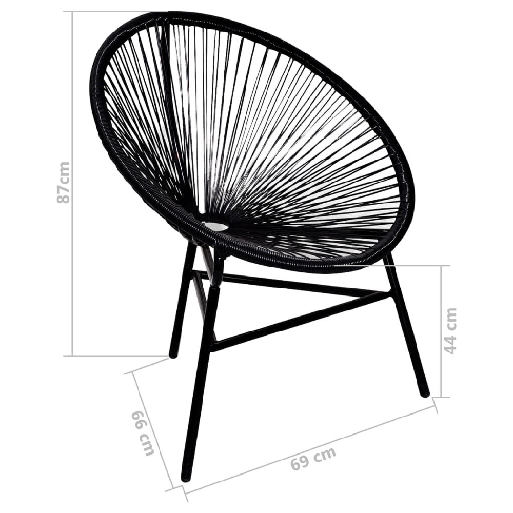 Durant Poly Rattan Garden Moon Chair In Black