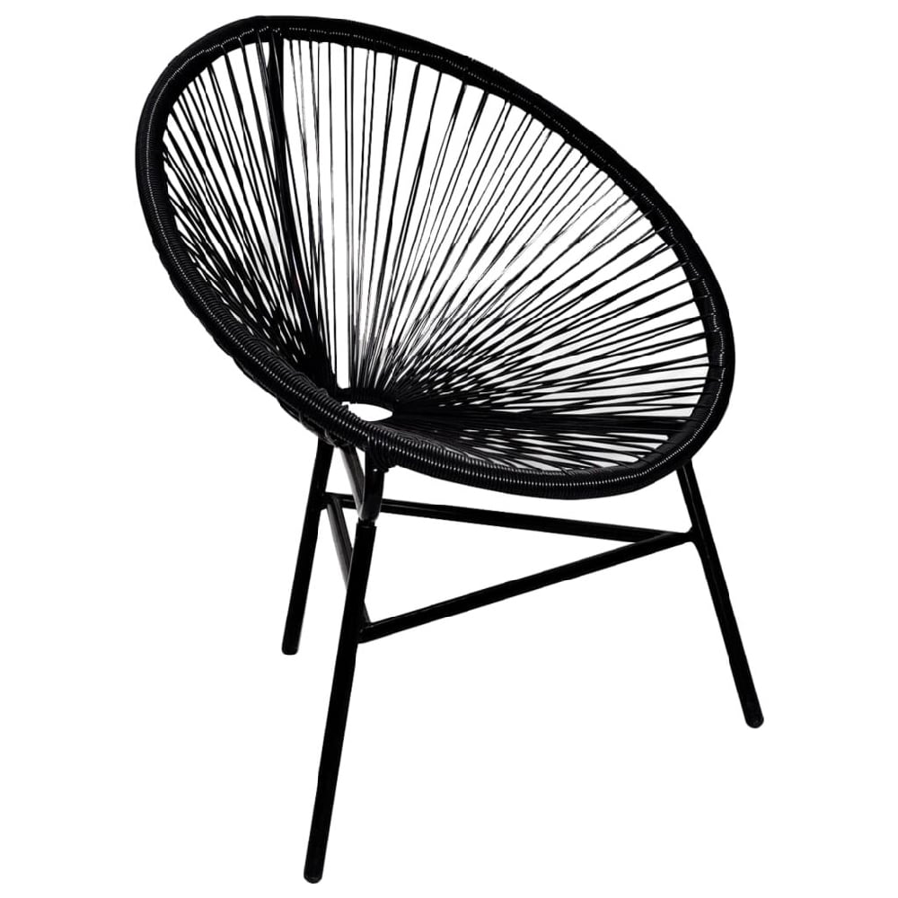 Durant Poly Rattan Garden Moon Chair In Black
