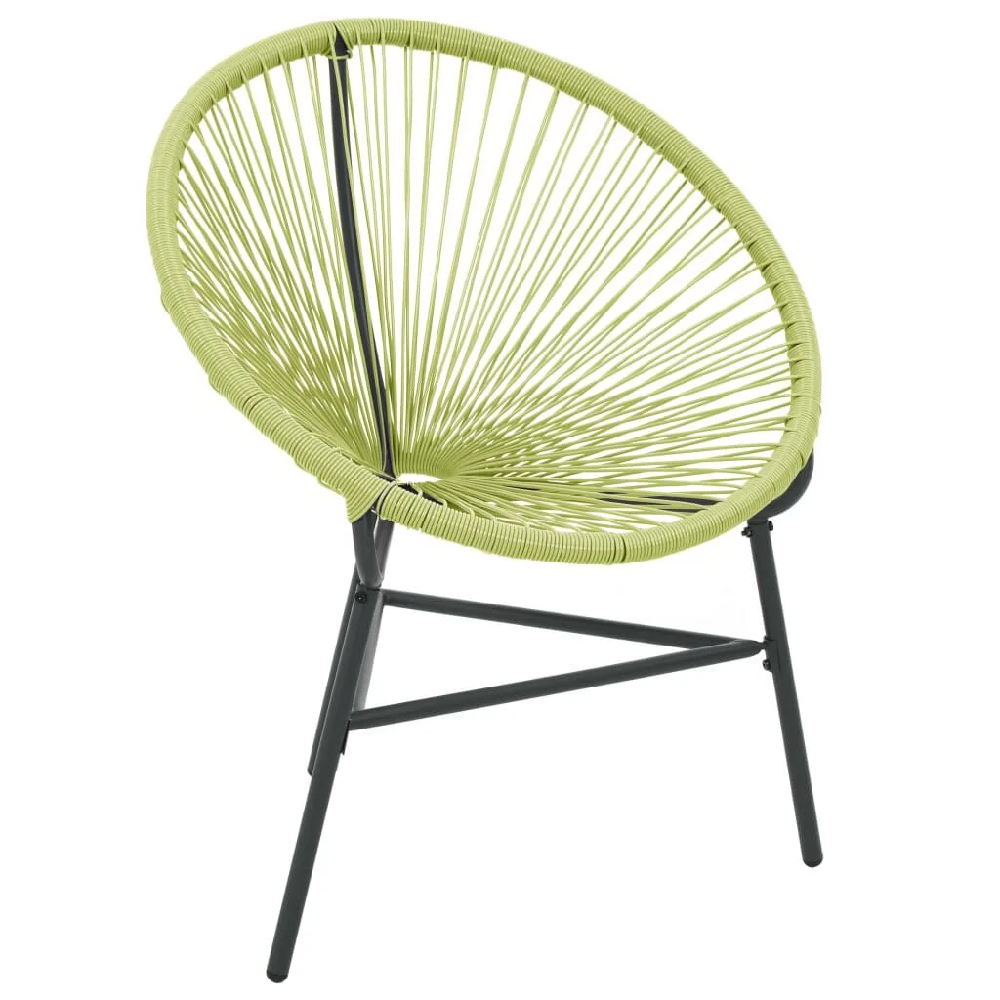 Durant Poly Rattan Garden Moon Chair In Green