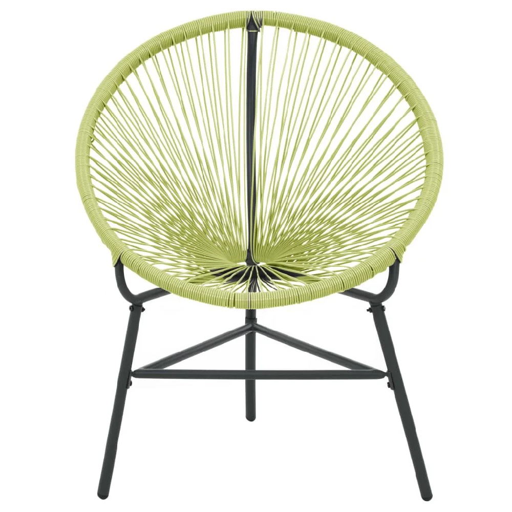 Durant Poly Rattan Garden Moon Chair In Green