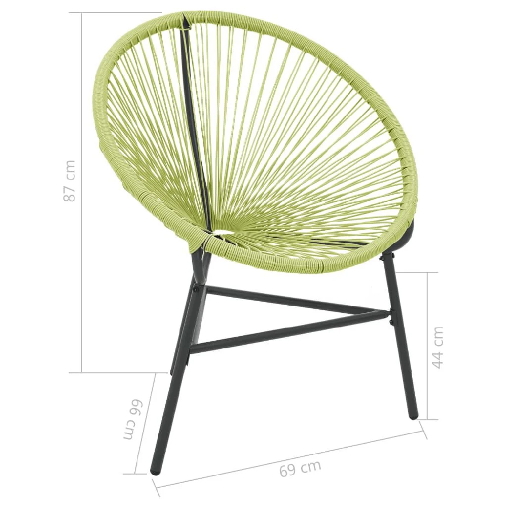 Durant Poly Rattan Garden Moon Chair In Green