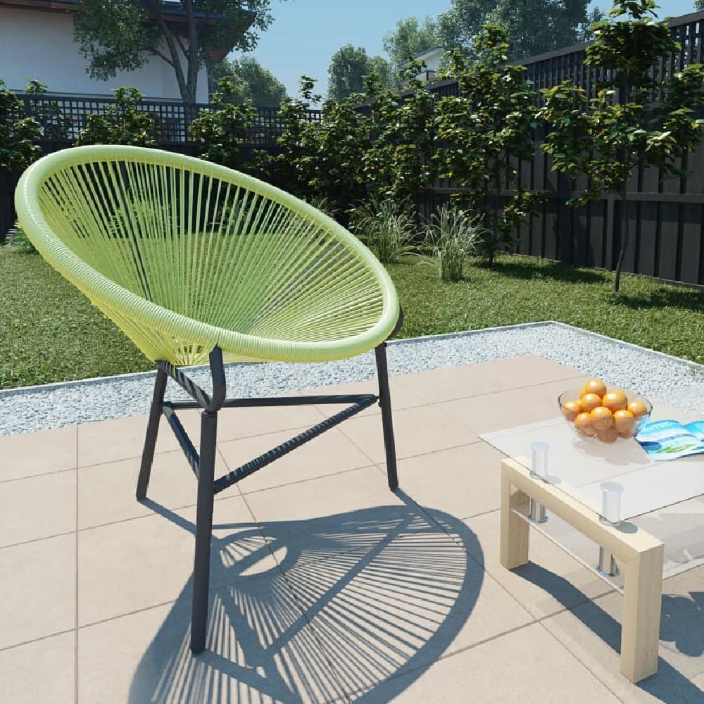 Durant Poly Rattan Garden Moon Chair In Green