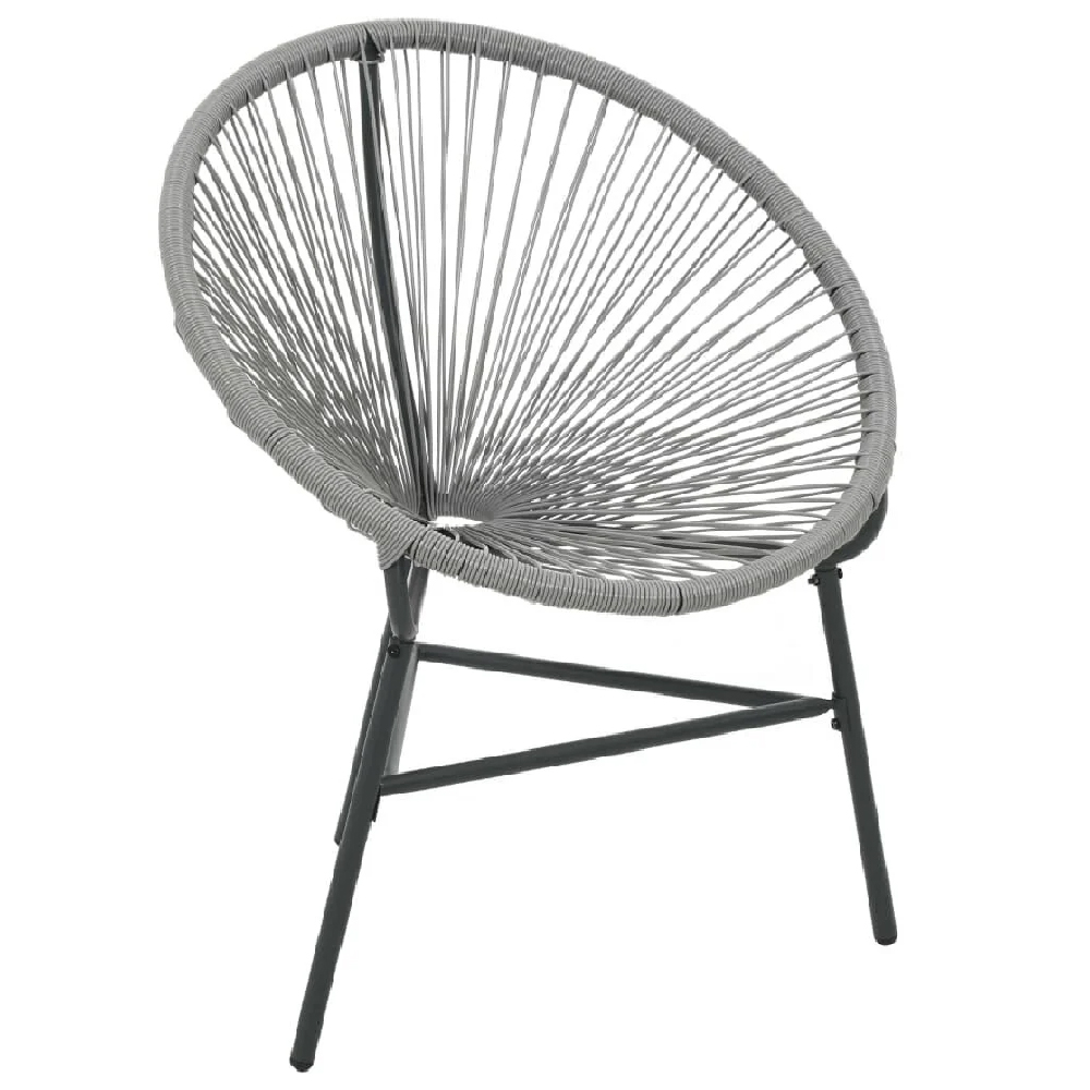 Durant Poly Rattan Garden Moon Chair In Grey
