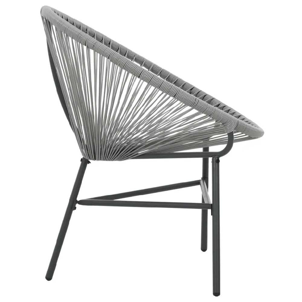 Durant Poly Rattan Garden Moon Chair In Grey
