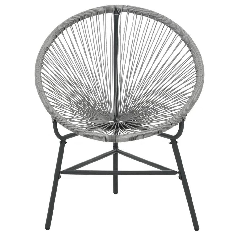 Durant Poly Rattan Garden Moon Chair In Grey