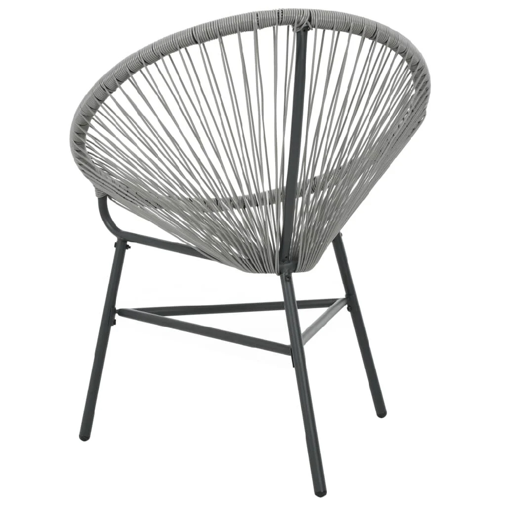 Durant Poly Rattan Garden Moon Chair In Grey