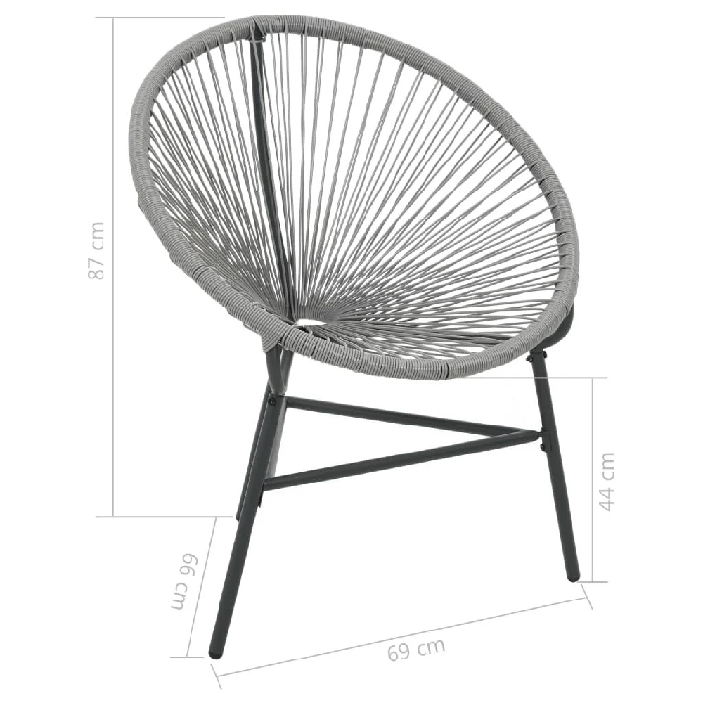 Durant Poly Rattan Garden Moon Chair In Grey
