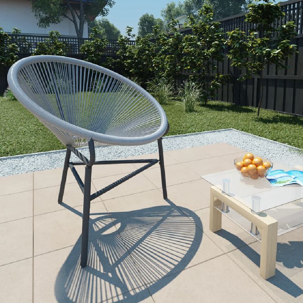 Durant Poly Rattan Garden Moon Chair In Grey