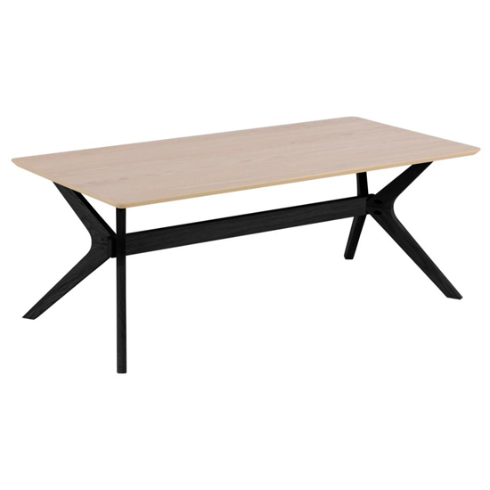 Read more about Durant rectangular wooden coffee table in oak with black legs