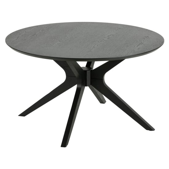Durant Round Wooden Coffee Table In Matt Black 76373 