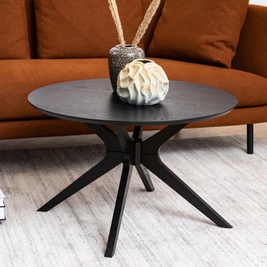 Photo of Durant wooden coffee table round in matt black