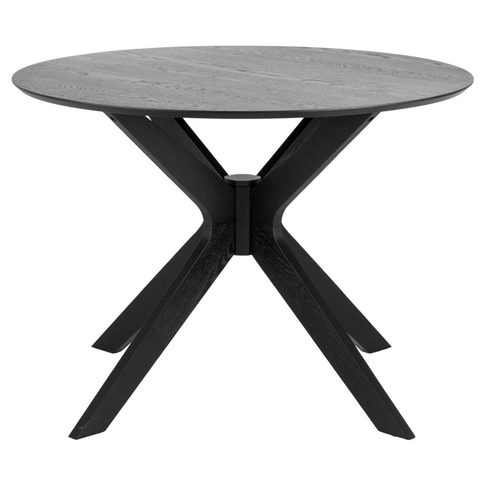 Durant Wooden Round Dining Table In Matt Black