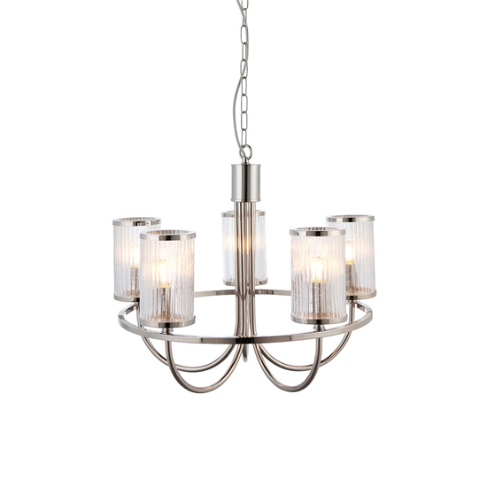 Durham 5 Lights Ceiling Pendant Light In Bright Nickel