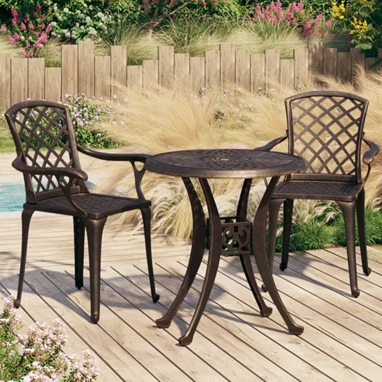 durham cast aluminium 3 piece bistro set in bronze-image-99683