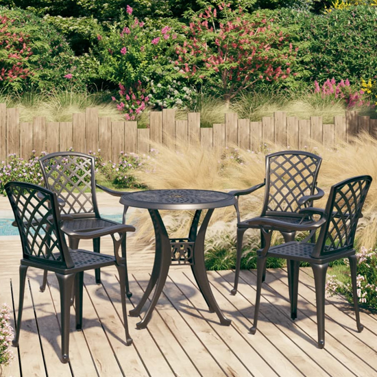 durham cast aluminium 5 piece bistro set in black-image-99690