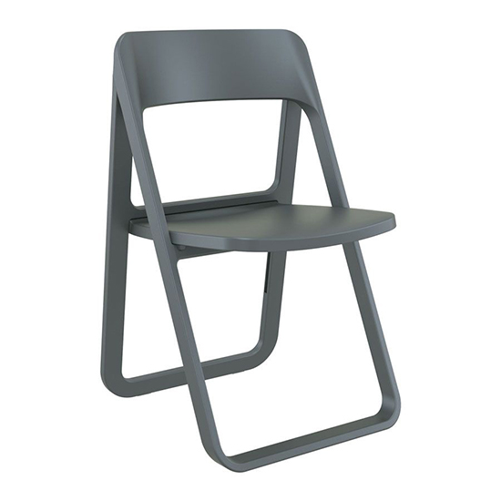 Durham Dark Grey Polypropylene Dining Chairs In Pair