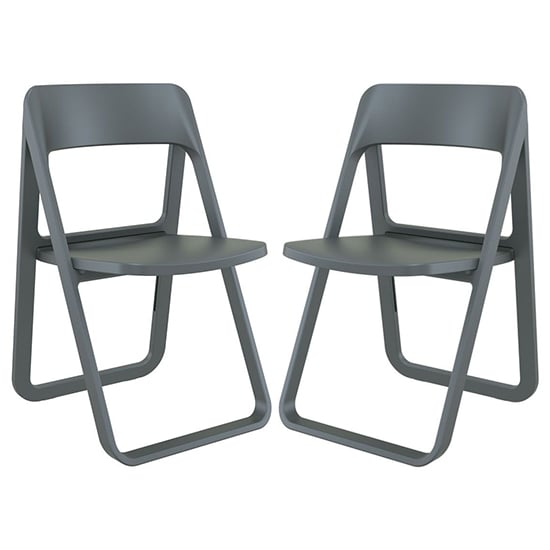 Read more about Durham dark grey polypropylene dining chairs in pair