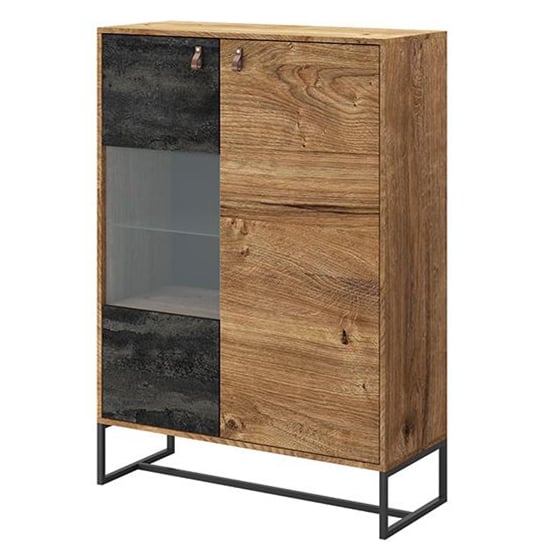 Product photograph of Durham Wooden Display Cabinet With 2 Doors In Ribbeck Oak from Furniture in Fashion