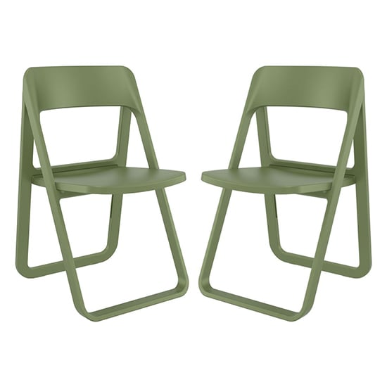 Read more about Durham olive green polypropylene dining chairs in pair