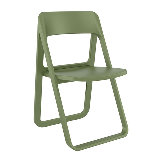 Product photograph of Durham Polypropylene Dining Chair In Olive Green from Furniture in Fashion