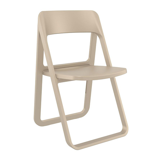 Product photograph of Durham Polypropylene Dining Chair In Taupe from Furniture in Fashion