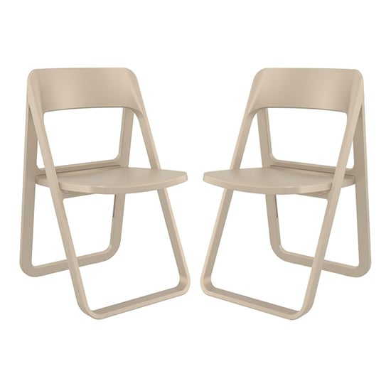 Durham Taupe Polypropylene Dining Chairs In Pair