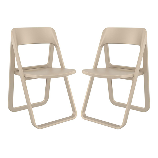 Product photograph of Durham Taupe Polypropylene Dining Chairs In Pair from Furniture in Fashion