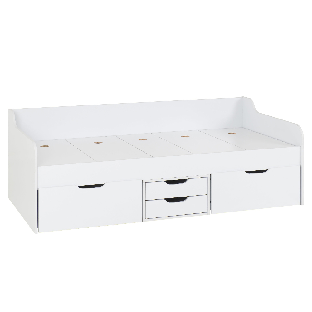 Durham Wooden Children Day Bed With 4 Drawers In White