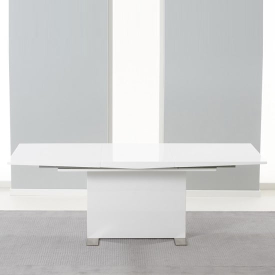 Dorhem Extending High Gloss Dining Table In White