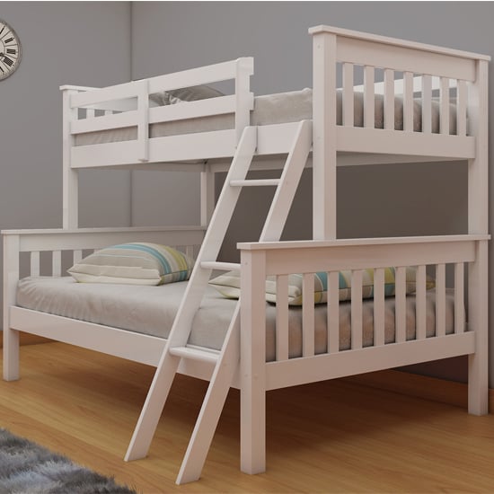 Dux Wooden Single And Double Bunk Bed In White
