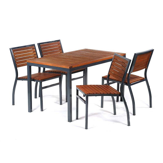 Dylan Wooden Rectangular Dining Table In Brown