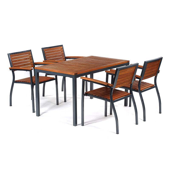 Dylan Wooden Rectangular Dining Table In Brown