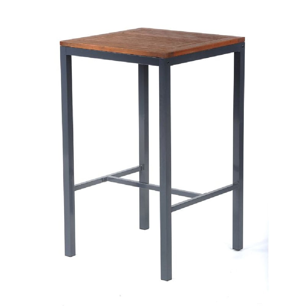 Product photograph of Dylan Wooden Square Bar Table In Brown And Black from Furniture in Fashion