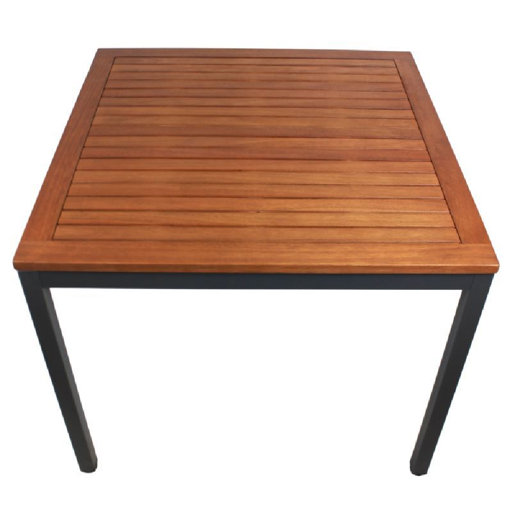 Dylan Wooden Square Dining Table In Brown And Black