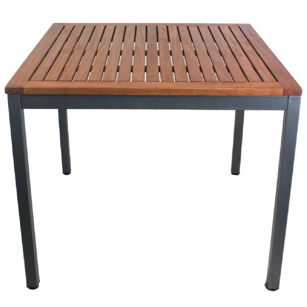 Product photograph of Dylan Wooden Square Dining Table In Brown And Black from Furniture in Fashion