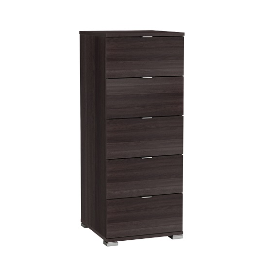 Dylan Wooden Tall Chest Of Drawers In Vulcano Oak And Linen | Furniture