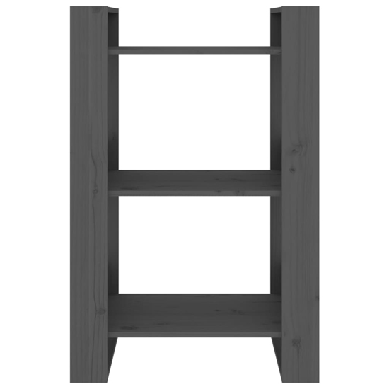 Dylon Pine Wood Bookcase And Room Divider In Grey