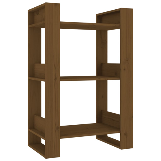 Dylon Pine Wood Bookcase And Room Divider In Honey Brown_3