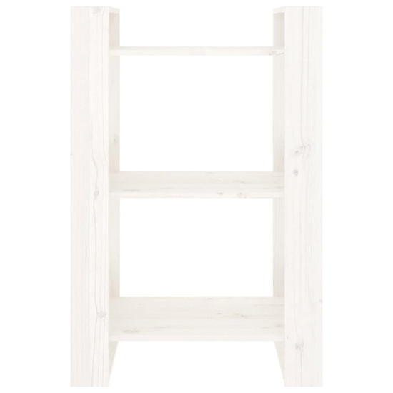 Dylon Pine Wood Bookcase And Room Divider In White
