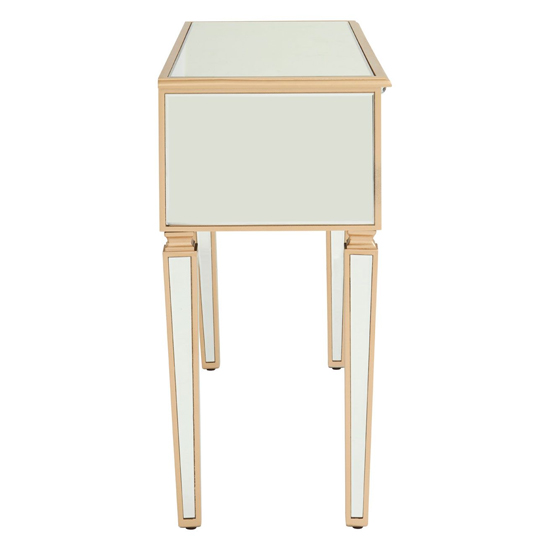 Dziban Mirrored Glass Console Table With 1 Drawer In Gold_4