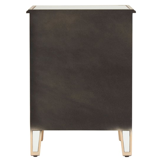 Dziban Mirrored Glass Side Table With 1 Drawer In Gold