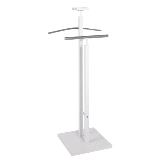 Product photograph of Eagar Wooden Valet Stand In White High Gloss from Furniture in Fashion