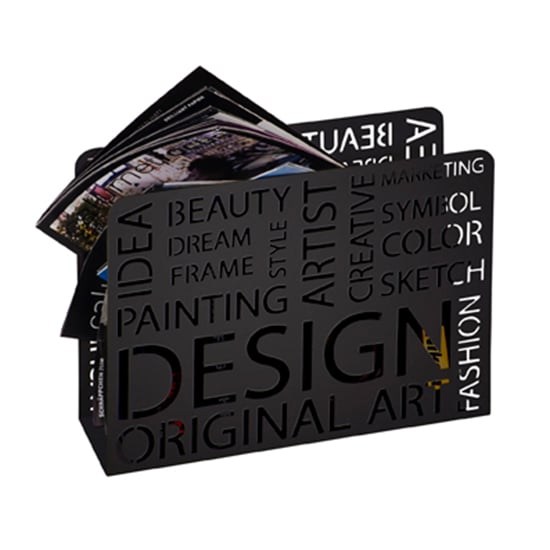 Product photograph of Eagle Metal Magazine Rack In Black from Furniture in Fashion