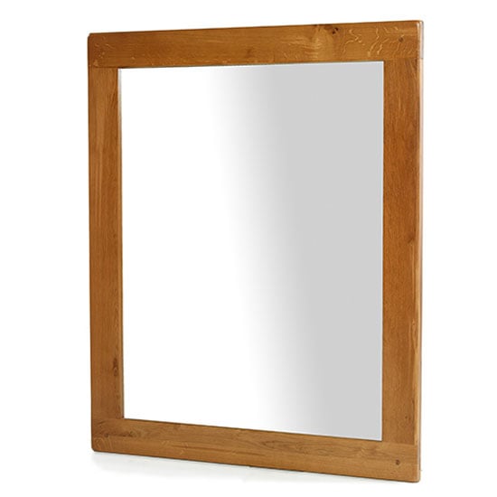 Photo of Earls wall bedroom mirror in chunky solid oak frame