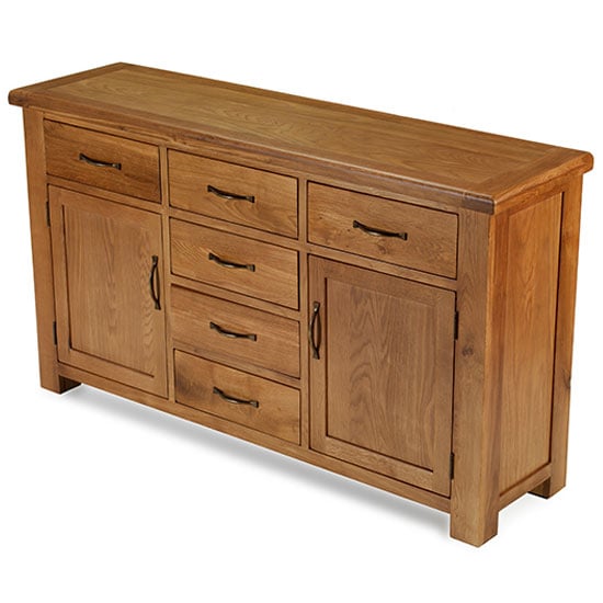 Photo of Earls wooden extra large sideboard in chunky solid oak