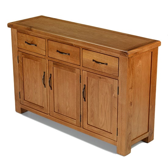 Photo of Earls wooden large sideboard in chunky solid oak