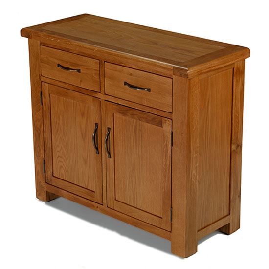 Earls Wooden Medium Sideboard In Chunky Solid Oak Furniture in Fashion